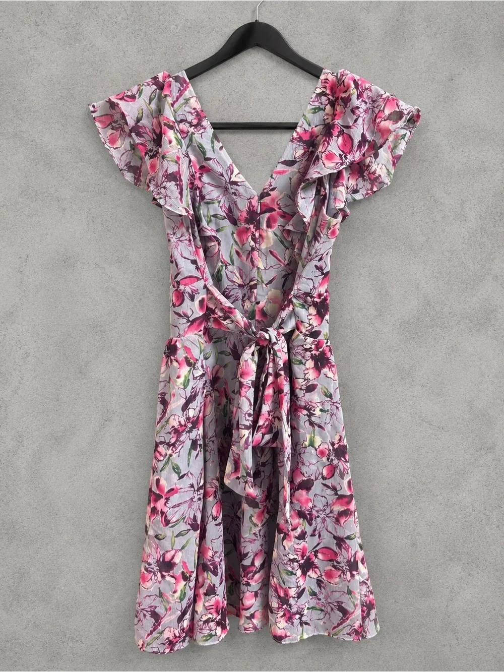 Express Floral Mini Dress in Pink and Lavender